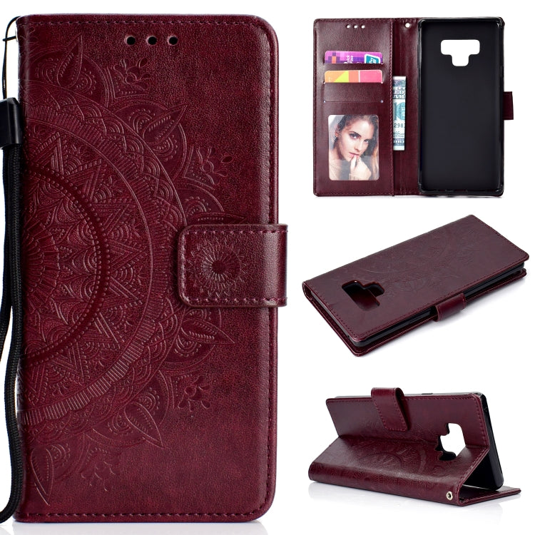 For Samsung Galaxy Note9 Totem Flower Embossed Horizontal Flip TPU + PU Leather Case with Holder & Card Slots & Wallet