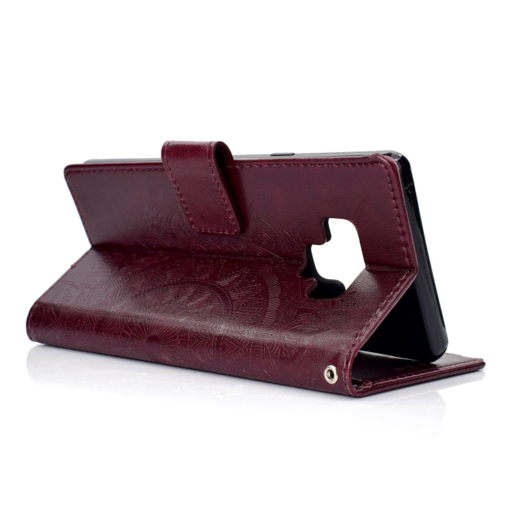 For Samsung Galaxy Note9 Totem Flower Embossed Horizontal Flip TPU + PU Leather Case with Holder & Card Slots & Wallet