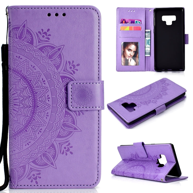 For Samsung Galaxy Note9 Totem Flower Embossed Horizontal Flip TPU + PU Leather Case with Holder & Card Slots & Wallet