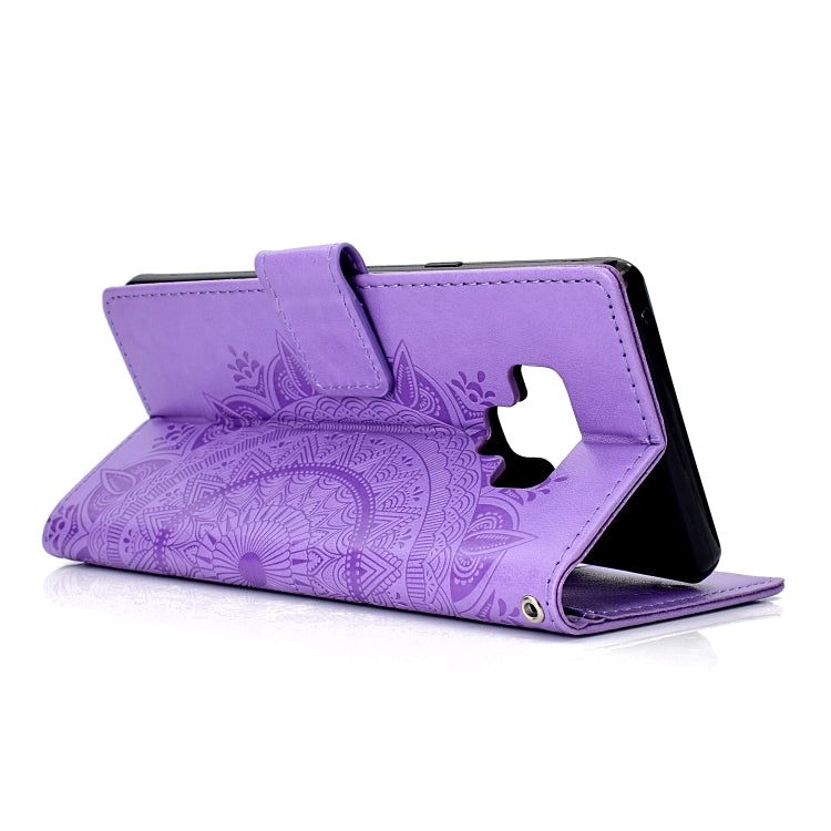 For Samsung Galaxy Note9 Totem Flower Embossed Horizontal Flip TPU + PU Leather Case with Holder & Card Slots & Wallet