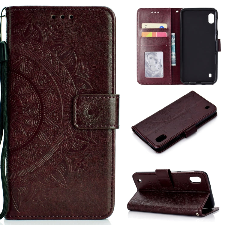 For Samsung Galaxy A01 Totem Flower Embossed Horizontal Flip TPU + PU Leather Case with Holder & Card Slots & Wallet