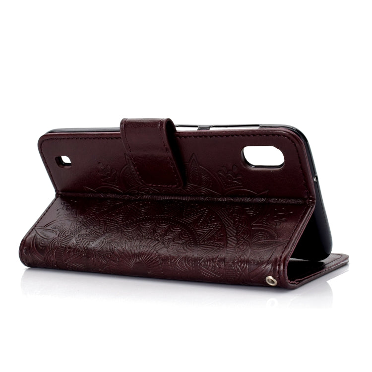 For Samsung Galaxy A01 Totem Flower Embossed Horizontal Flip TPU + PU Leather Case with Holder & Card Slots & Wallet
