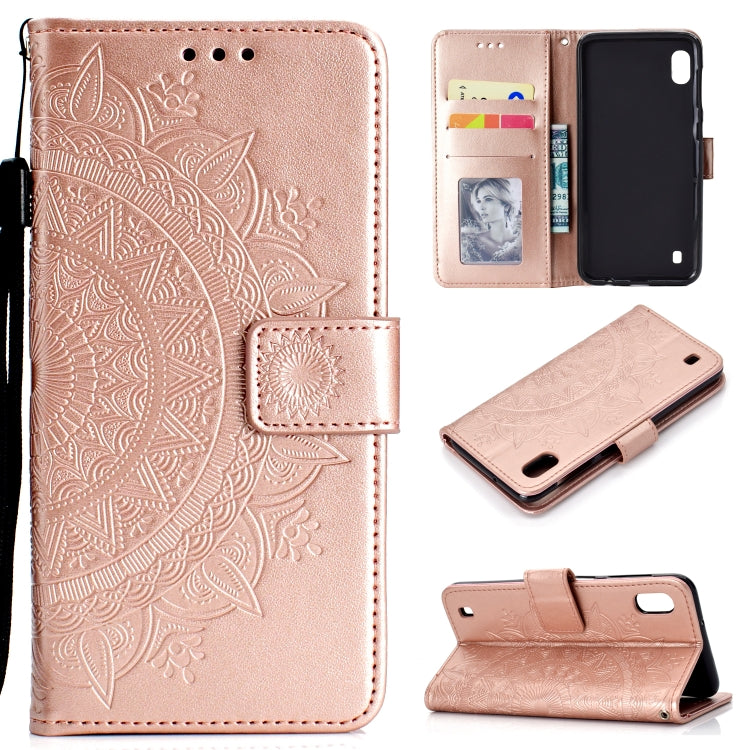 For Samsung Galaxy A01 Totem Flower Embossed Horizontal Flip TPU + PU Leather Case with Holder & Card Slots & Wallet