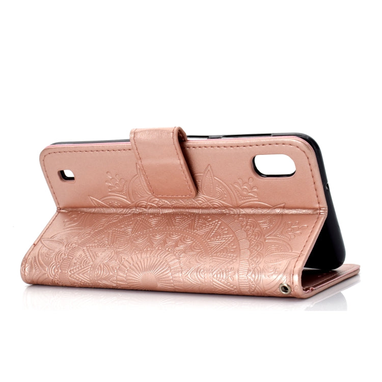 For Samsung Galaxy A01 Totem Flower Embossed Horizontal Flip TPU + PU Leather Case with Holder & Card Slots & Wallet