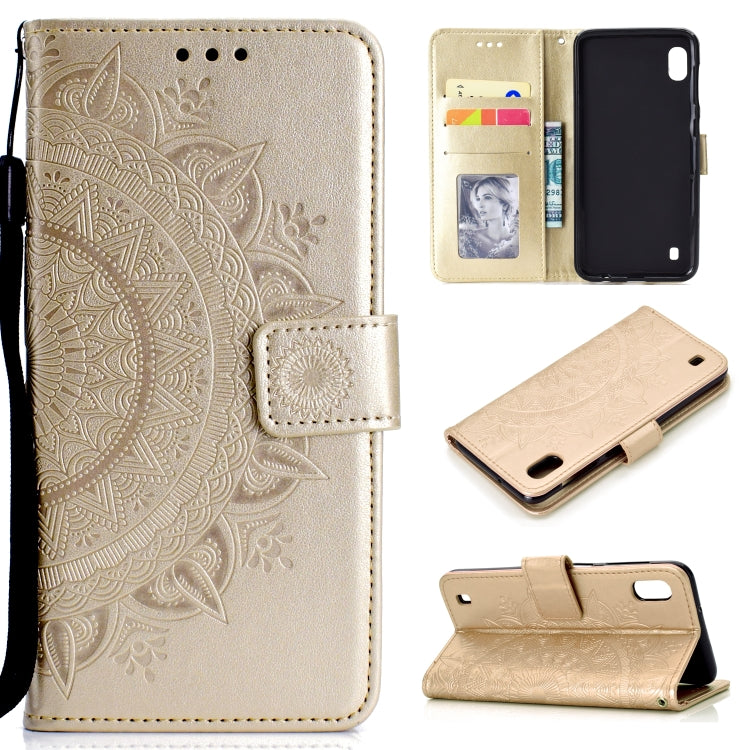 For Samsung Galaxy A01 Totem Flower Embossed Horizontal Flip TPU + PU Leather Case with Holder & Card Slots & Wallet