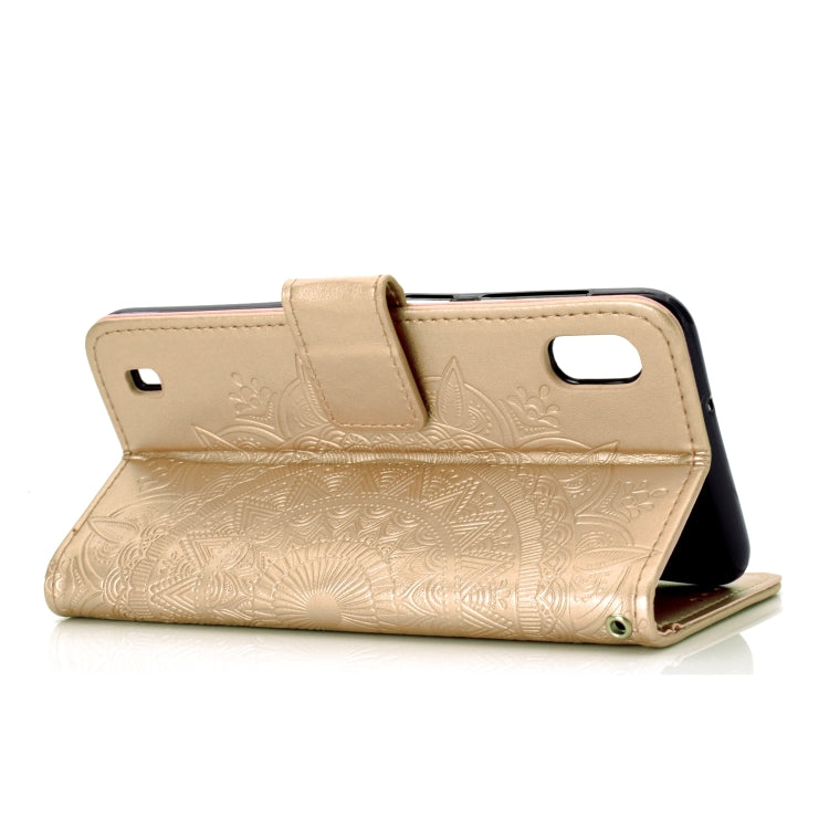 For Samsung Galaxy A01 Totem Flower Embossed Horizontal Flip TPU + PU Leather Case with Holder & Card Slots & Wallet