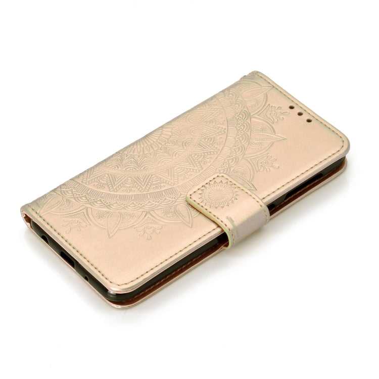 For Samsung Galaxy A01 Totem Flower Embossed Horizontal Flip TPU + PU Leather Case with Holder & Card Slots & Wallet