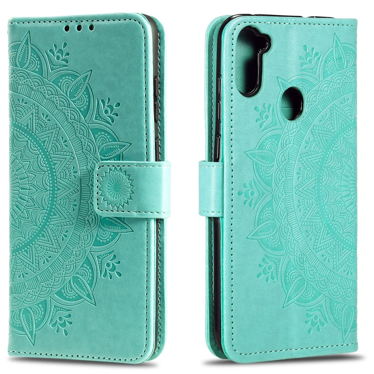 For Samsung Galaxy A11 Totem Flower Embossed Horizontal Flip TPU + PU Leather Case with Holder & Card Slots & Wallet