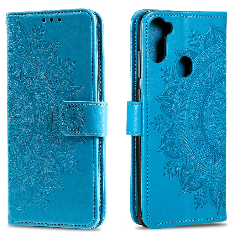 For Samsung Galaxy A11 Totem Flower Embossed Horizontal Flip TPU + PU Leather Case with Holder & Card Slots & Wallet