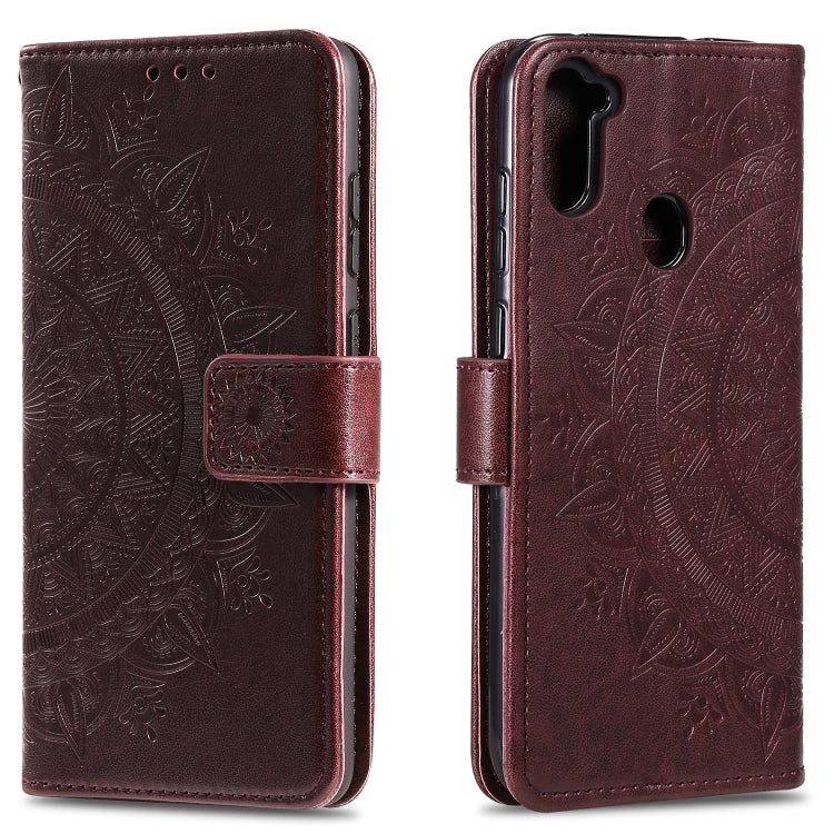 For Samsung Galaxy A11 Totem Flower Embossed Horizontal Flip TPU + PU Leather Case with Holder & Card Slots & Wallet