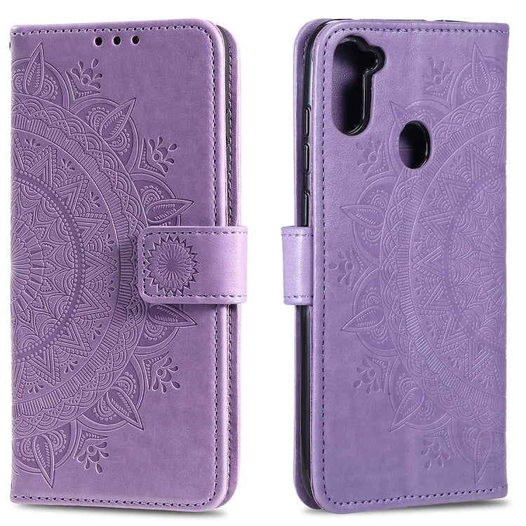 For Samsung Galaxy A11 Totem Flower Embossed Horizontal Flip TPU + PU Leather Case with Holder & Card Slots & Wallet