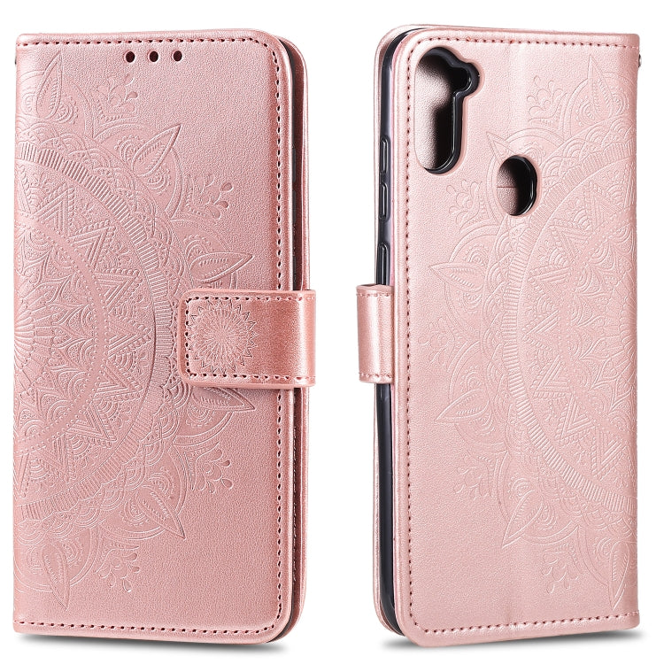 For Samsung Galaxy A11 Totem Flower Embossed Horizontal Flip TPU + PU Leather Case with Holder & Card Slots & Wallet