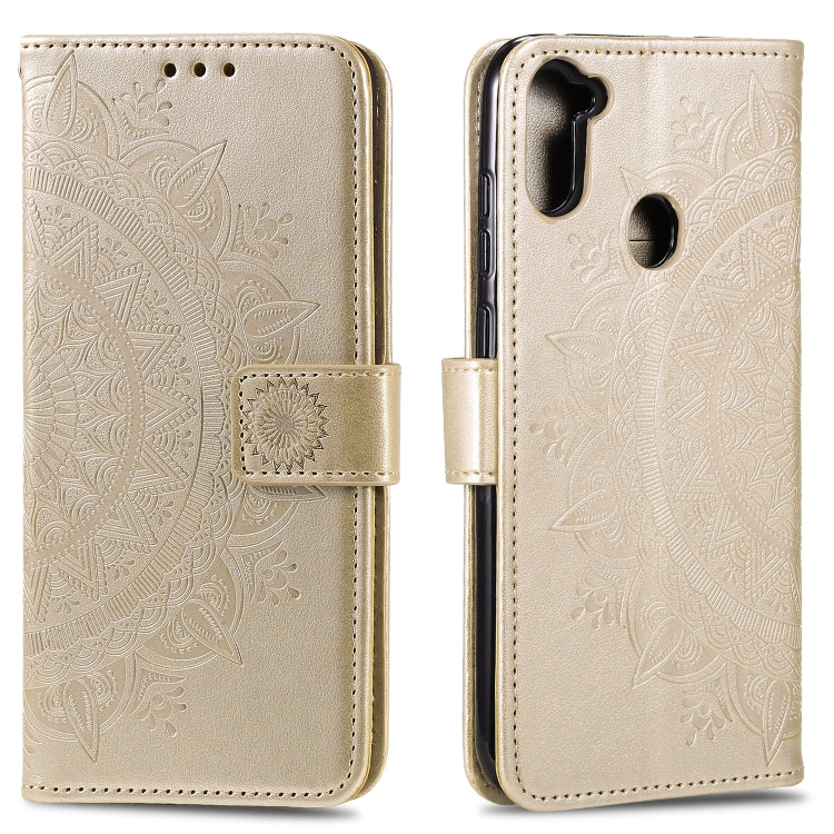 For Samsung Galaxy A11 Totem Flower Embossed Horizontal Flip TPU + PU Leather Case with Holder & Card Slots & Wallet