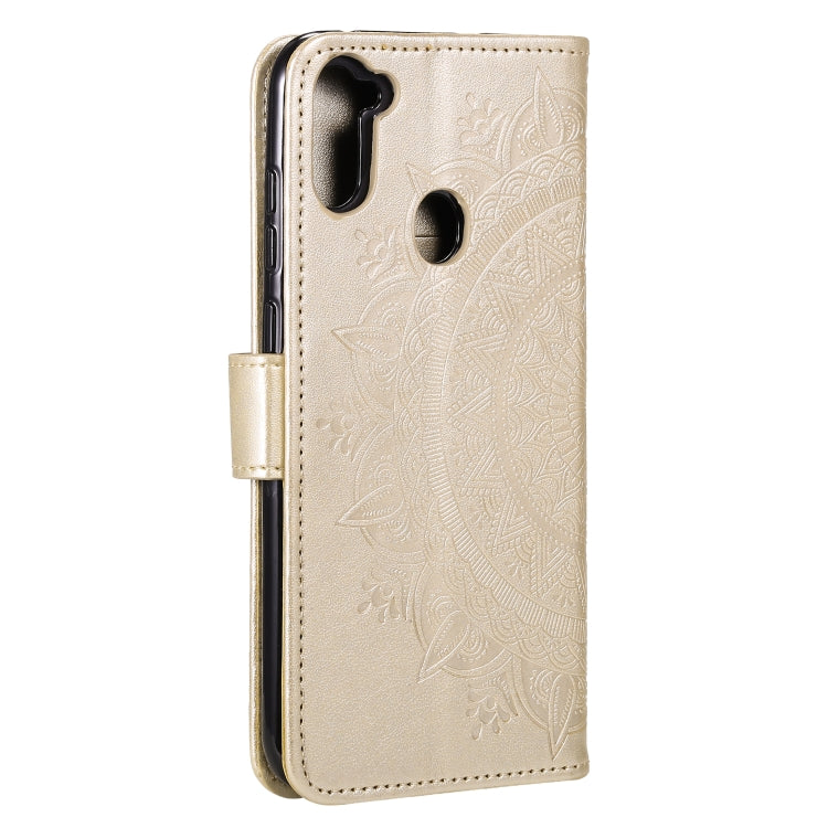 For Samsung Galaxy A11 Totem Flower Embossed Horizontal Flip TPU + PU Leather Case with Holder & Card Slots & Wallet