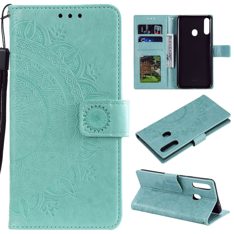 For Samsung Galaxy A20s Totem Flower Embossed Horizontal Flip TPU + PU Leather Case with Holder & Card Slots & Wallet
