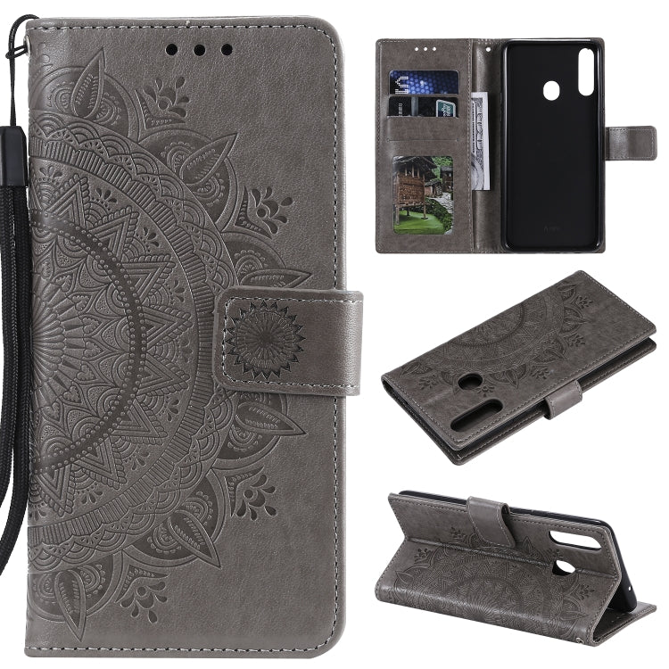 For Samsung Galaxy A20s Totem Flower Embossed Horizontal Flip TPU + PU Leather Case with Holder & Card Slots & Wallet