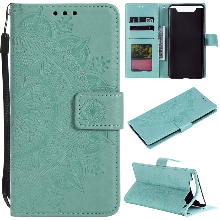For Samsung Galaxy A80 / A90 Totem Flower Embossed Horizontal Flip TPU + PU Leather Case with Holder & Card Slots & Wallet