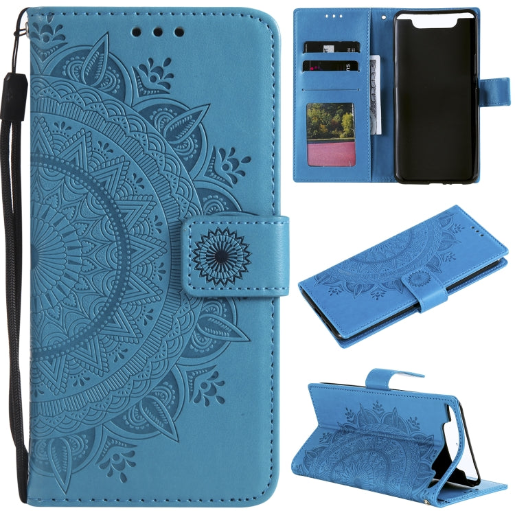 For Samsung Galaxy A80 / A90 Totem Flower Embossed Horizontal Flip TPU + PU Leather Case with Holder & Card Slots & Wallet