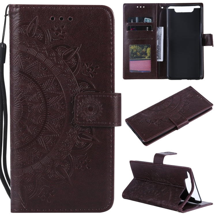 For Samsung Galaxy A80 / A90 Totem Flower Embossed Horizontal Flip TPU + PU Leather Case with Holder & Card Slots & Wallet