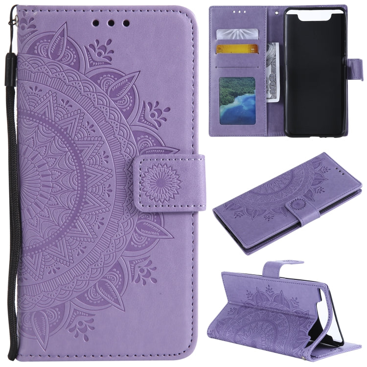 For Samsung Galaxy A80 / A90 Totem Flower Embossed Horizontal Flip TPU + PU Leather Case with Holder & Card Slots & Wallet