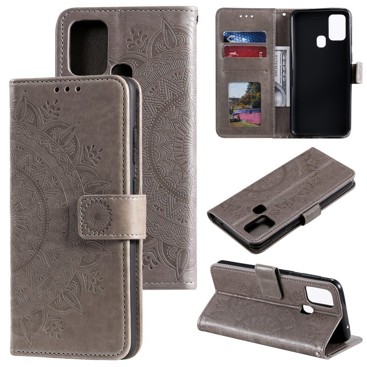 For Samsung Galaxy M31 Totem Flower Embossed Horizontal Flip TPU + PU Leather Case with Holder & Card Slots & Wallet
