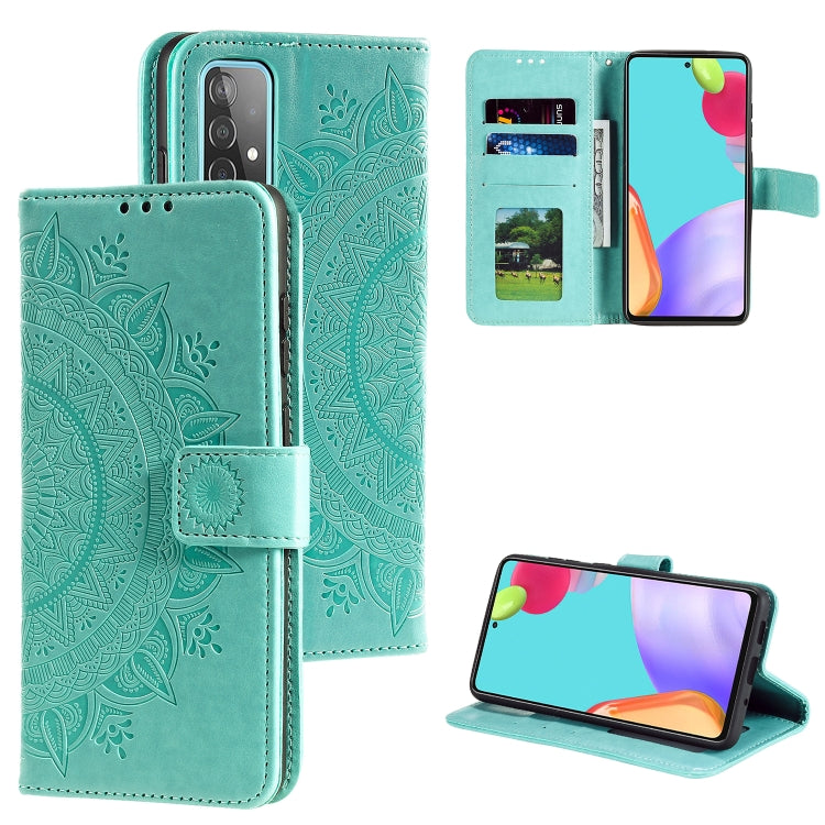 For Samsung Galaxy A72 5G / 4G Totem Flower Embossed Horizontal Flip TPU + PU Leather Case with Holder & Card Slots & Wallet