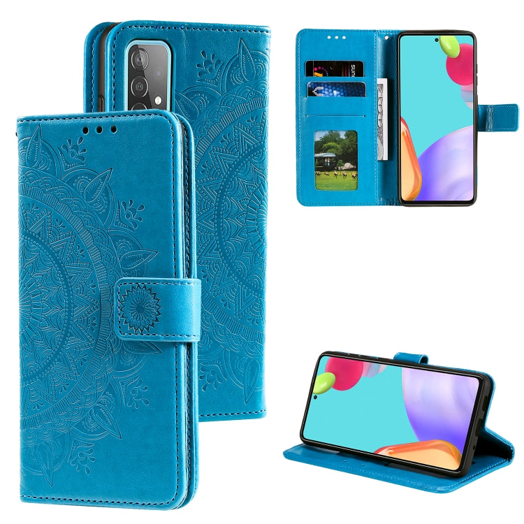 For Samsung Galaxy A72 5G / 4G Totem Flower Embossed Horizontal Flip TPU + PU Leather Case with Holder & Card Slots & Wallet