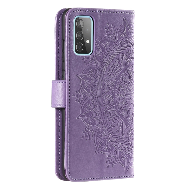 For Samsung Galaxy A72 5G / 4G Totem Flower Embossed Horizontal Flip TPU + PU Leather Case with Holder & Card Slots & Wallet
