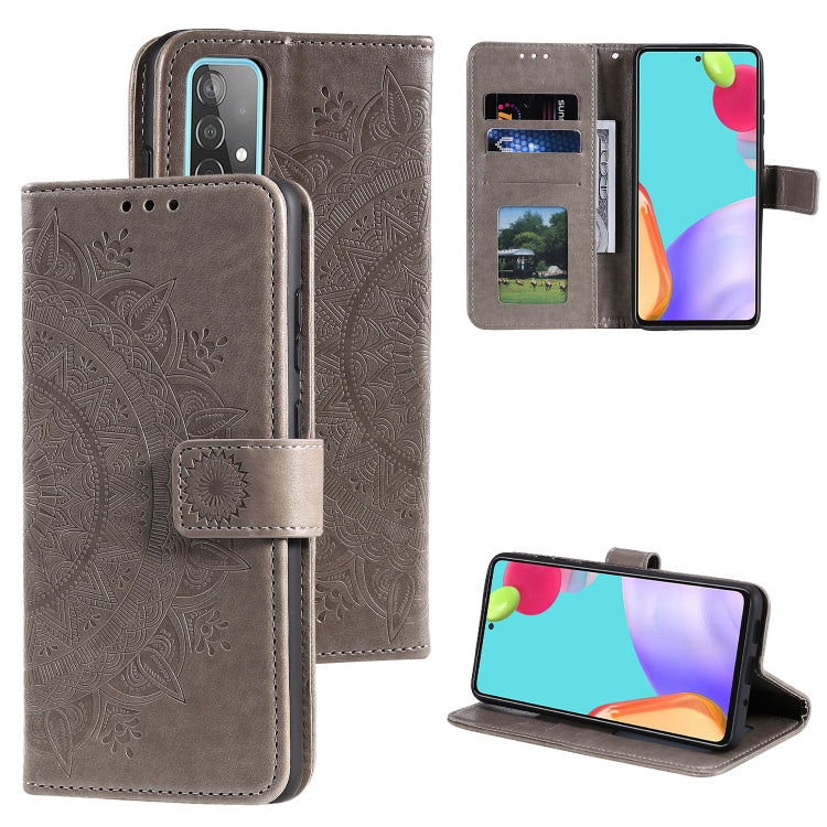 For Samsung Galaxy A72 5G / 4G Totem Flower Embossed Horizontal Flip TPU + PU Leather Case with Holder & Card Slots & Wallet