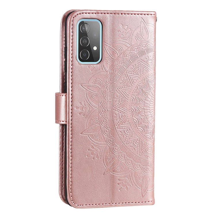 For Samsung Galaxy A72 5G / 4G Totem Flower Embossed Horizontal Flip TPU + PU Leather Case with Holder & Card Slots & Wallet