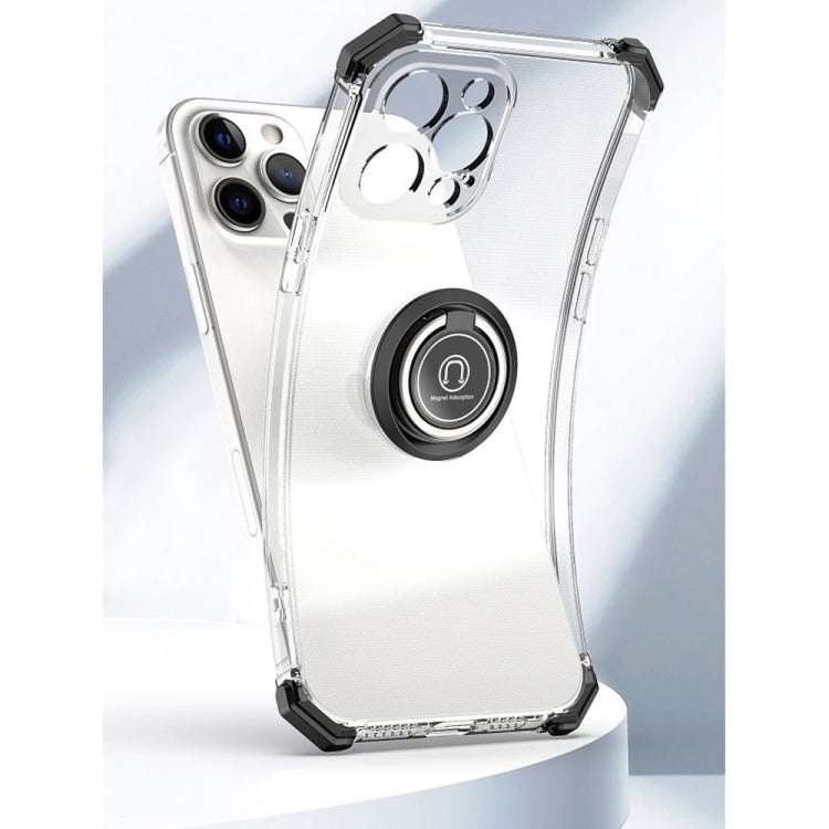 For iPhone 11 Hyun Shadow High-transparent Anti-fall TPU Protective Case with Ring Bracket