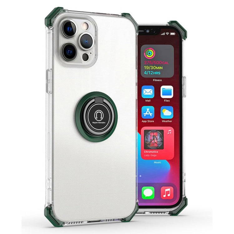 For iPhone 11 Pro Max Hyun Shadow High-transparent Anti-fall TPU Protective Case with Ring Bracket