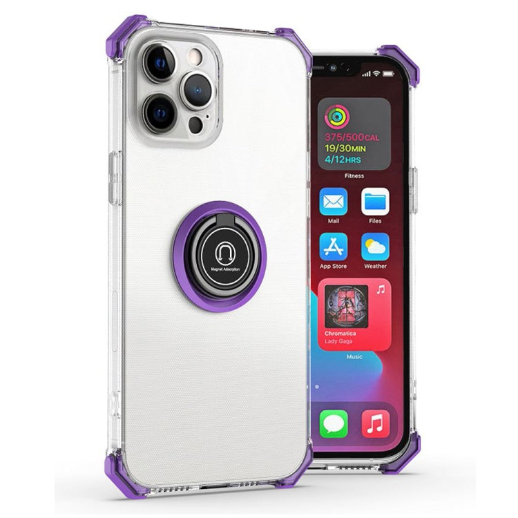 For iPhone 12 mini Hyun Shadow High-transparent Anti-fall TPU Protective Case with Ring Bracket