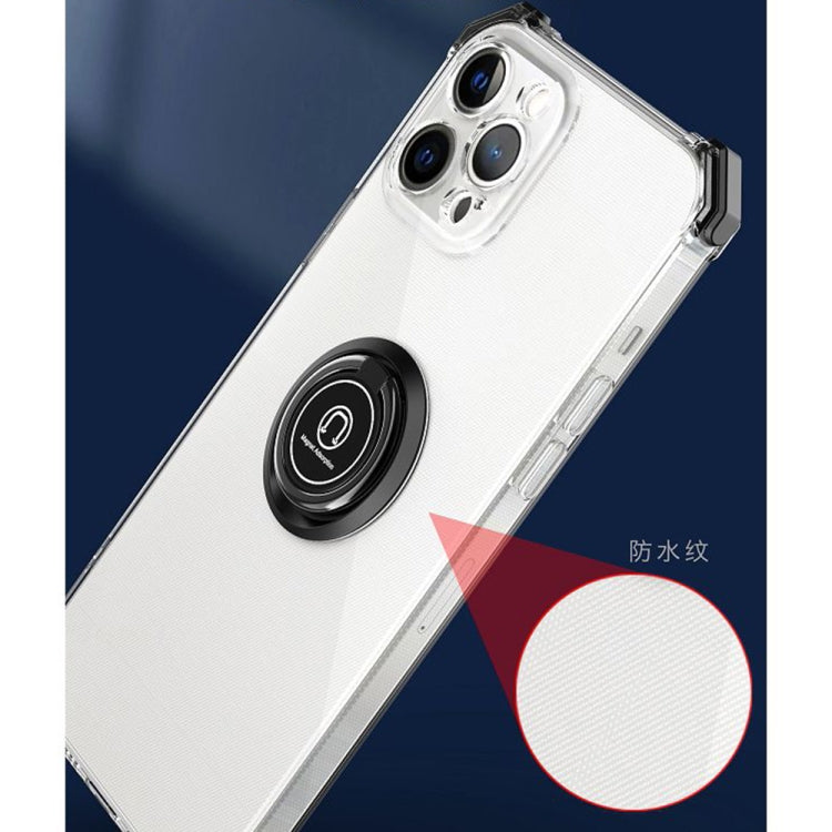 For iPhone 12 Hyun Shadow High-transparent Anti-fall TPU Protective Case with Ring Bracket