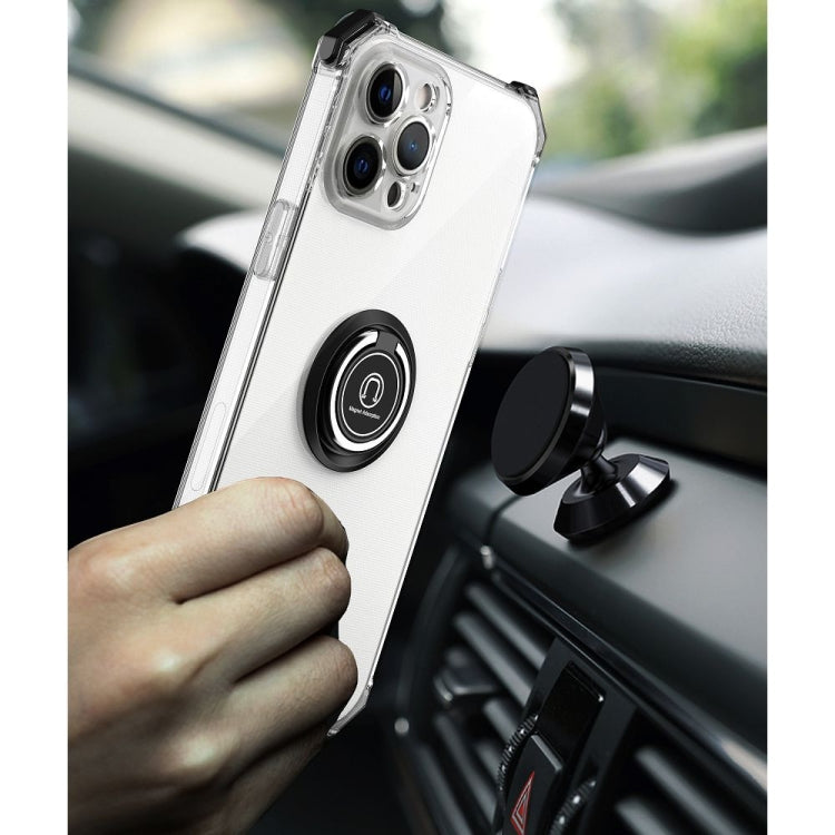 For iPhone 12 Hyun Shadow High-transparent Anti-fall TPU Protective Case with Ring Bracket