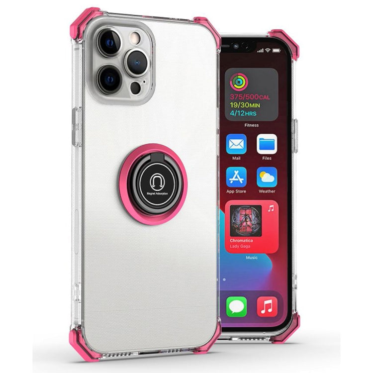 For iPhone 12 Pro Hyun Shadow High-transparent Anti-fall TPU Protective Case with Ring Bracket
