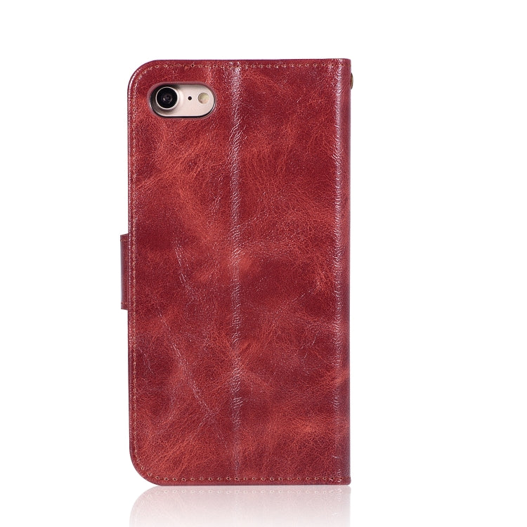 For iPhone 6 / 6s Retro Copper Buckle Crazy Horse Horizontal Flip PU Leather Case with Holder & Card Slots & Wallet & Lanyard
