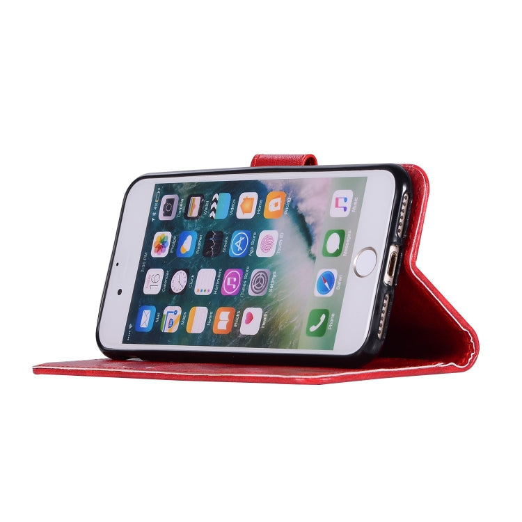 For iPhone 6 / 6s Retro Copper Buckle Crazy Horse Horizontal Flip PU Leather Case with Holder & Card Slots & Wallet & Lanyard