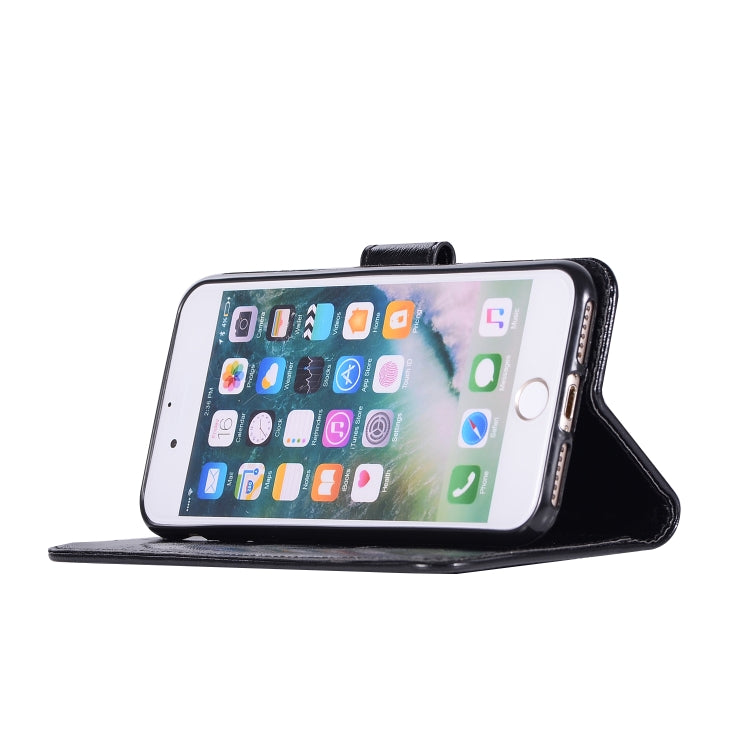 For iPhone 6 / 6s Retro Copper Buckle Crazy Horse Horizontal Flip PU Leather Case with Holder & Card Slots & Wallet & Lanyard