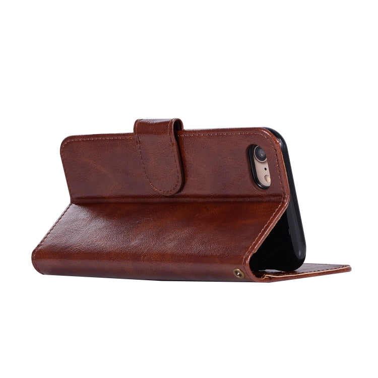 For iPhone 6 Plus / 6s Plus Retro Copper Buckle Crazy Horse Horizontal Flip PU Leather Case with Holder & Card Slots & Wallet & Lanyard