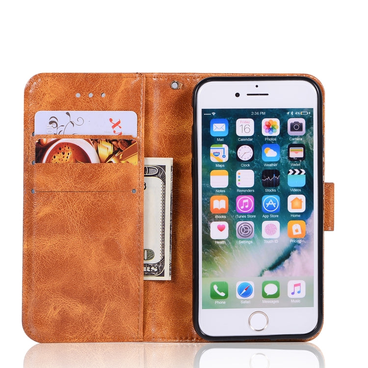 For iPhone 6 Plus / 6s Plus Retro Copper Buckle Crazy Horse Horizontal Flip PU Leather Case with Holder & Card Slots & Wallet & Lanyard