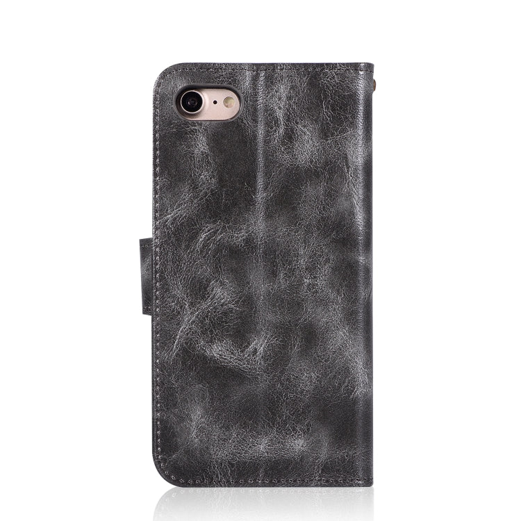 For iPhone 7 / 8 Retro Copper Buckle Crazy Horse Horizontal Flip PU Leather Case with Holder & Card Slots & Wallet & Lanyard