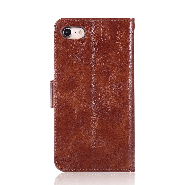 For iPhone 7 / 8 Retro Copper Buckle Crazy Horse Horizontal Flip PU Leather Case with Holder & Card Slots & Wallet & Lanyard