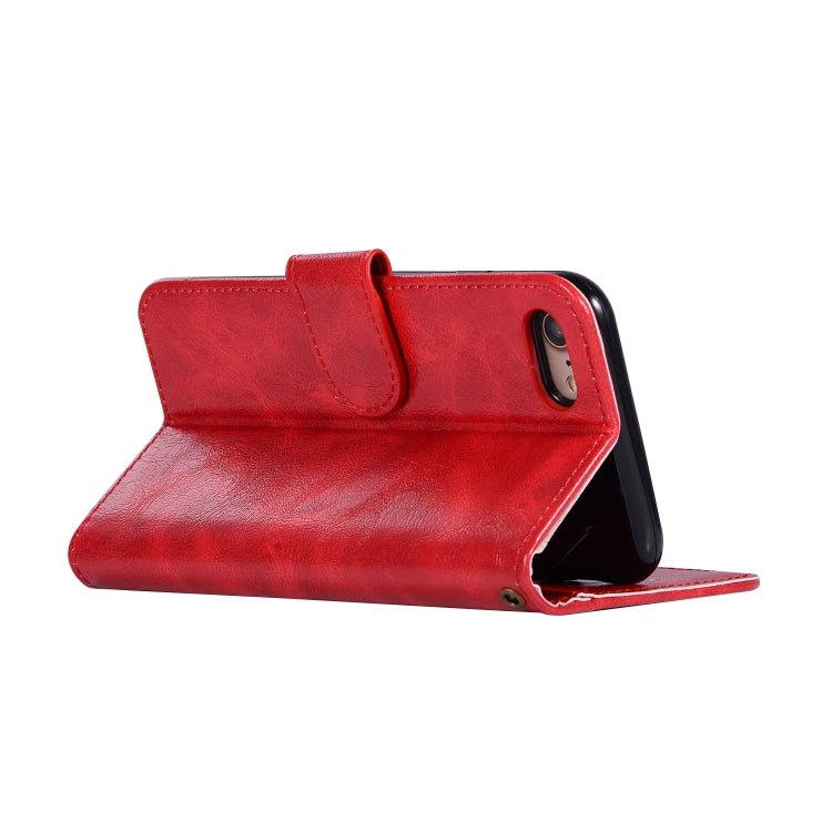 For iPhone 7 / 8 Retro Copper Buckle Crazy Horse Horizontal Flip PU Leather Case with Holder & Card Slots & Wallet & Lanyard