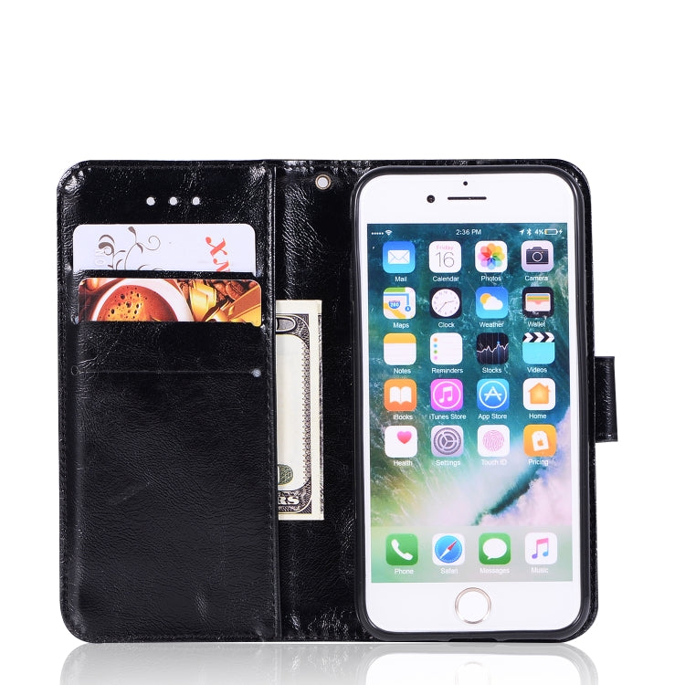 For iPhone 7 / 8 Retro Copper Buckle Crazy Horse Horizontal Flip PU Leather Case with Holder & Card Slots & Wallet & Lanyard