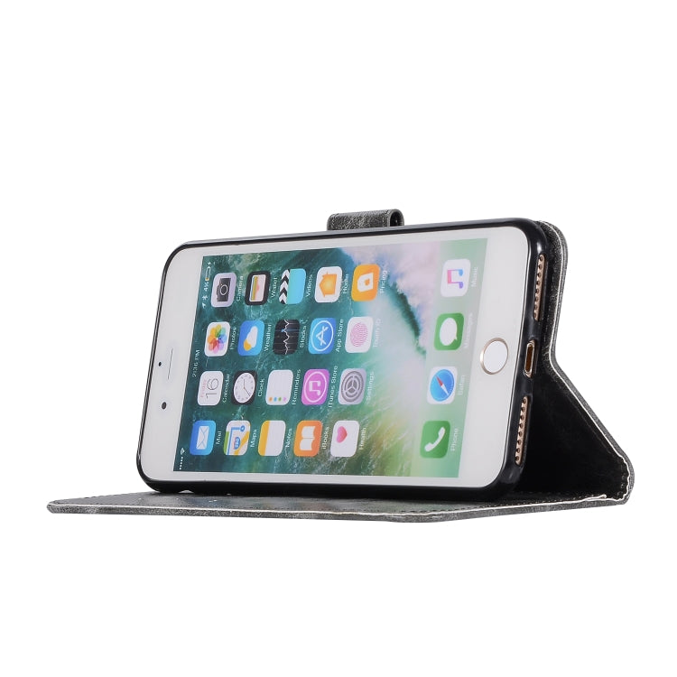 For iPhone 7 Plus / 8 Plus Retro Copper Buckle Crazy Horse Horizontal Flip PU Leather Case with Holder & Card Slots & Wallet & Lanyard