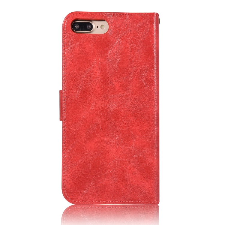 For iPhone 7 Plus / 8 Plus Retro Copper Buckle Crazy Horse Horizontal Flip PU Leather Case with Holder & Card Slots & Wallet & Lanyard