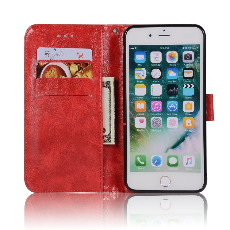 For iPhone 7 Plus / 8 Plus Retro Copper Buckle Crazy Horse Horizontal Flip PU Leather Case with Holder & Card Slots & Wallet & Lanyard