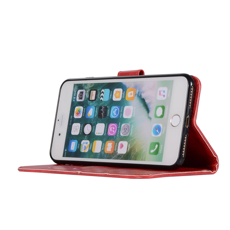 For iPhone 7 Plus / 8 Plus Retro Copper Buckle Crazy Horse Horizontal Flip PU Leather Case with Holder & Card Slots & Wallet & Lanyard