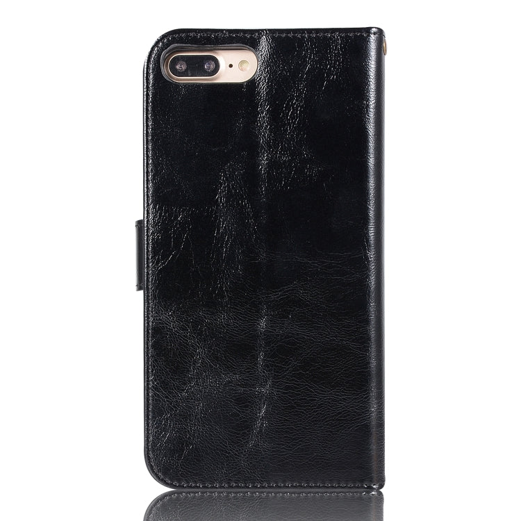 For iPhone 7 Plus / 8 Plus Retro Copper Buckle Crazy Horse Horizontal Flip PU Leather Case with Holder & Card Slots & Wallet & Lanyard